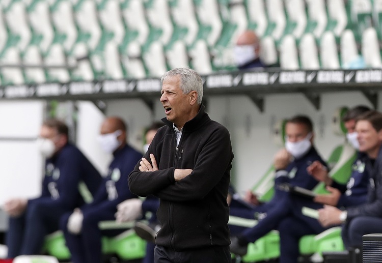 BVB head coach Lucien Favre during a Bundesliga match against Wolfsburg