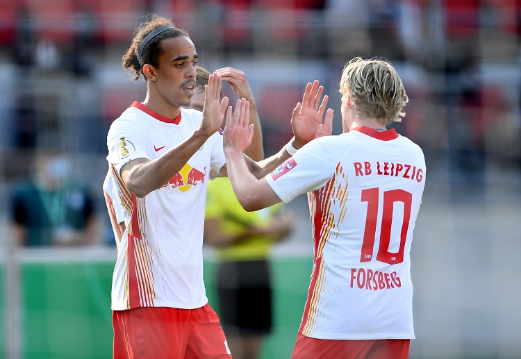 Yussuf Poulsen could feature for RB Leipzig in their Bundesliga match vs Bayer Leverkusen