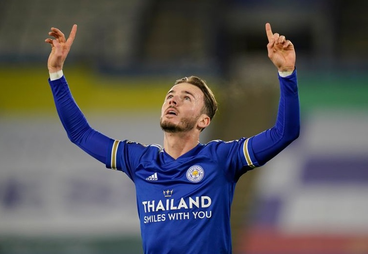 James Maddison hits a goal to give Leicester an early lead against Southampton in recent Premier League clash