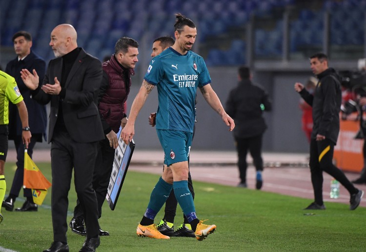 AC Milan striker Zlatan Ibrahimovic suffered a thigh muscle injury during AC Milan's game against AS Roma