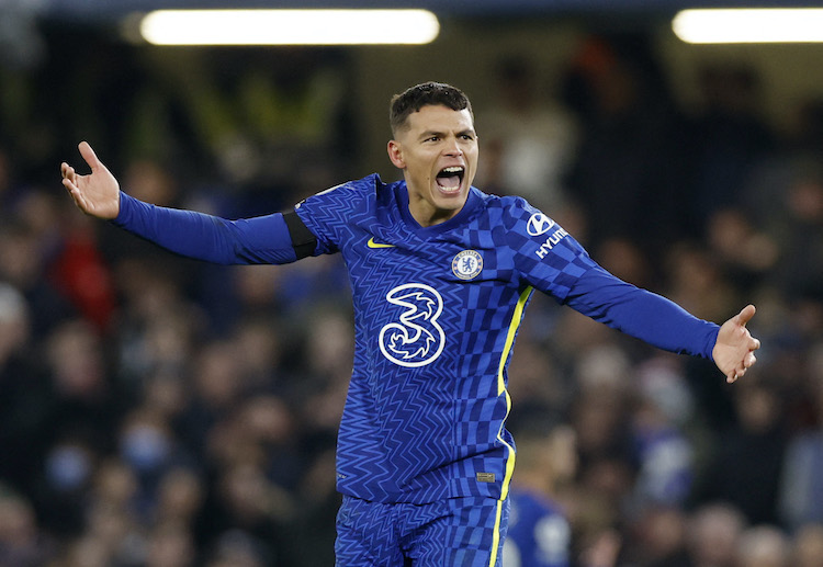 Chelsea's Thiago Silva nets a goal during their Premier League match against the Tottenham