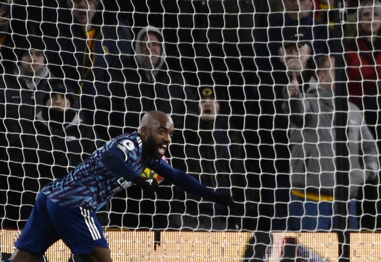 Alexandre Lacazette prepares as Arsenal take on Wolverhampton Wanderers in the Premier League