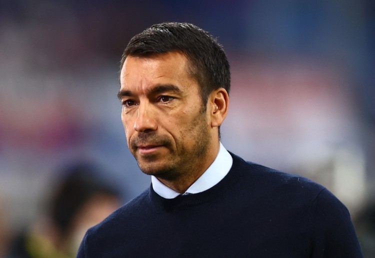 Head coach Giovanni van Bronckhorst of Rangers is determined to win against Liverpool in their Champions League match