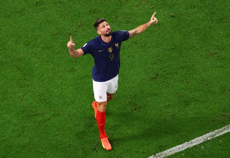 Olivier Giroud samakan rekor Thierry Henry di Piala Dunia.