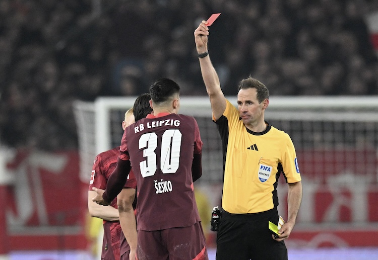 Benjamin Sesko and Lois Openda was sent off during RB Leipzigs match against VfB Stuttgart in the Bundesliga