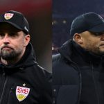 Sebastian Hoeness and Vincent Kompany prepare their teams as VfB Stuttgart face Bayern Munich in the DFL Super Cup