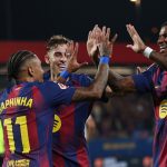 西甲联赛 莱万多夫斯基、拉菲尼亚和费尔明均贡献两粒进球，成为胜利的功臣。