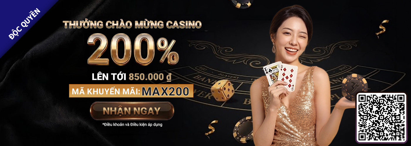 200% Thưởng Chào Mừng Casino Trực Tiếp SBO