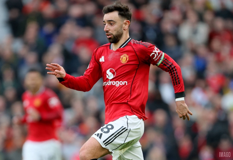 Manchester United's Bruno Fernandes has provided 14 assists so far in the 2025-26 Premier League season
