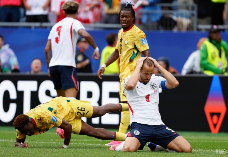 Harry Kane seems frustrated after failing to score in their World Cup 2026 match against Ghana